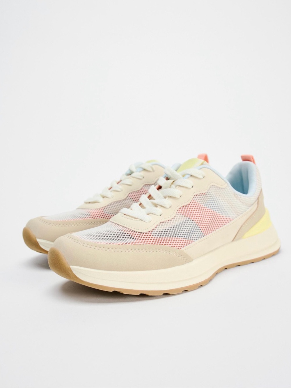 Zara Women’s Neutral Casual Mesh Sneakers